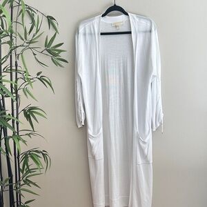 Michael Kors White Long Cardigan